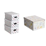 UnDueTre Love Lot de 3 boîtes de rangement en carton recyclé certifié FSC, Gris & Boite de Rangement avec Couvercle, Boite en carton, Rangement Vetement, Meuble de Rangement Chambre