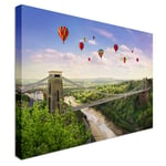 NOBRAND Canvas Art Wall Print Clifton Suspension Bridge Bristol Wall Art Picture Modern Home Decor Classic Style Canvas Prints 50x70cm(19.7x27.6 inch) No Frame