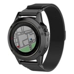 Garmin Fenix 5X milanese ruostumaton teräs magneettinen vaihto ranneke - Musta