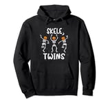 Twins Halloween Matching Skeletwins Funny Dancing Skeletons Pullover Hoodie