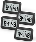 DOOMAY mini hygromètres thermomètres d'intérieur, jauge d'humidité avec ℃, moniteur de température numérique pour serre (4, Noir, 5cm)