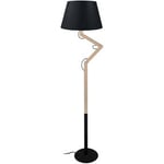 Lampadaires Tosel  Lampadaire articulé bois naturel et noir