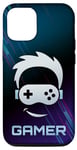 Coque pour iPhone 14 Pro Manette de jeu vidéo Gamer Face Player