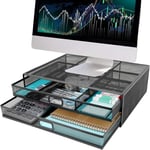 2 Drawers Computer Monitor Stand for Desk  Printer Computer Screens