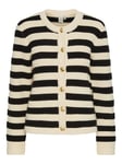 Yassirika Ls Knit Cardigan - Birch W. Black Stripe