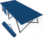 EVER ADVANCED Camp Bed for Adults, Folding Camp Beds with Side Pocket, Heavy Cot