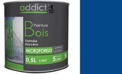 PEINTURE BOIS BLEU MARINE GLYCERO SATIN MICROPOREUSE 0.5L PROTECTION DECORATION