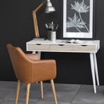 Bureau scandinave avec tiroirs blanc