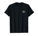 Men's Subtle Chastity Cage Logo with rainbow design T-Shirt