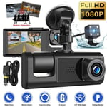 Choyclit - Caméra de surveillance interieur / exterieur,3 CaméRa Dash Cam 1080P 2 Pouces ÉCran Dashcam Noir Pilote Enregistreur pour Taxi car dvr