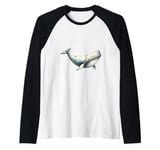 Great Whale / Blue Whale / Sea Mammal / Giant Whale Gift Raglan Baseball Tee