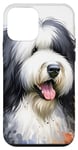 iPhone 12 mini Old English Sheepdog Dog Watercolor Artwork Case