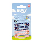 Bluey Lot de 6 épingles à cheveux multicolores multicolores imprimées avec visage de Bluey et Bingo Heeler Produit original conçu en Espagne