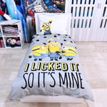 Minions Équipe Set 2 Pièces Lit Simple Housse de Couette Taie Coton Réversible