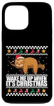 Coque pour iPhone 13 Pro Max RÉVEILLE-MOI QUAND C'EST NOËL ! Meme Sloth Santa Ugly