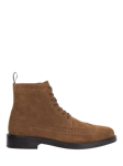 Dune Marlon Suede Lace-Up Boots, Brown-Suede