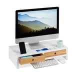 Pc monitor stand Bamboo Screen Riser Storage Desk Elevation 4.9 kg 2 Drawers