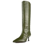 L37 HANDMADE SHOES Women's Somebody Told Me Knee high Boot, Green, 2.5 UK