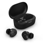 Philips TAT1209BK écouteurs Intra-Auriculaires sans Fil - Petits Embouts, Bon Rapport qualité-Prix, Son Naturel avec Basses dynamiques, appels clairs et étui de Chargement de Poche - Noir