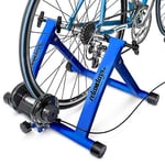 Relaxdays Indoor Bicycle Resistance Trainer, 6 Gears, for 26-28" Wheels Indoor Cycling Stand, Cardio Workout, Blue