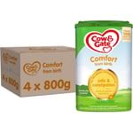 4 x 800g Cow & Gate Comfort Baby Milk Formula Suitable From Birth