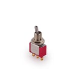 MEC Mini Toggle Switch, Short Solder Lugs, ON/ON, SPDT - Chrome