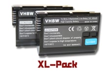 vhbw 2x batterie compatible avec Nikon D850, Z5, Z6, Z7 appareil photo DSLR (1400mAh, 7V, Li-Ion) avec puce d'information