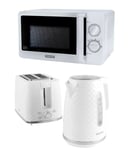 Salter Kettle 2 Slice Wide Slot Toaster 20L Solo Microwave Set White