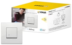 VIMAR 0K19592.01 Arké Kit Interrupteur va-et-Vient connecté, Compatible avec Alexa, pour Les appareils avec hubs dans ZigBee, Fil Neutre requis, Blanc