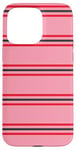 Coque pour iPhone 15 Pro Max Rose et rouge rayé mignon girly esthétique Preppy Stripe