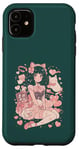 Coque pour iPhone 11 Anime Cat Girl Manga Hearts Kawaii Cute Holiday Valentines