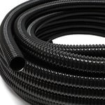 Wiltec Tuyau spiralé de refoulement – 10 m – Noir Flexible – Ø et rayon de courbure de 38 mm (1 1/2") – avec Spirale de renforcement – évcuation, écoulement, drainage, arrosage sans pression