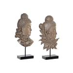 Dekorativ figur 23 x 8 x 42 cm Sort Brun Buddha Orientalsk (2 enheder)
