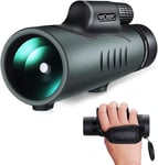 Jumelle Monoculaire 12X42 Hd Étanche Bak4 Prisme Revêtement Multicouche Téléscope Avec Interface Trépied Pour Observation Oiseaux,Chasse,Randonnée,Concert