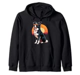 Border Collie Art Men Women Border Collie Zip Hoodie