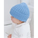 Blue Cloud Beanie by DROPS Design - Baby Lue Strikkeoppskrift str. 0/1 - 3/4 Ã¥r