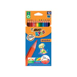 Bic Kids Evolution Ecolutions Colouring Pencils Assorted (Pack of 12) 829029