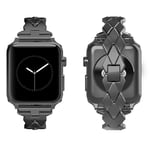 SKALO Metalliranneke ""Twist"" Apple Watch Series 4-6 44mm - Musta