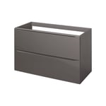 Meuble sous vasque suspendu gris taupe brillant l.100 x H.60 x P.45 cm, GoodHome Imandra