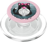 Vintage Black Cat Graphic For Women Cute Kitten Pink Cat Mom PopSockets PopGrip pour MagSafe