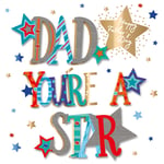 Dad You're A Star Father's Day Greeting Card Handmade Talking Pictures Cards