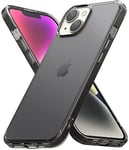 Ringke Compatible avec Coque iPhone 14 Anti-Empreintes Digitales [Fusion Matte] Translucide Solide Rigide Polycarbonate Back TPU Souple Bumper Étui Antichoc Protection - Matte Smoke Black