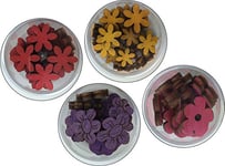 'Petra S Lot de boîtes de bl4df1 Bastelmaxi-News A Fleurs colorées I, composé de 4 différents Designs 4 Couleurs, 4 pièces, Bois