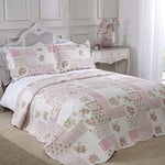 Emma Barclay Cotswold - Quilted Patchwork Bedspread Set in Pink - Single