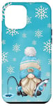 Coque pour iPhone 12 Pro Max Blue Winter Gnome Snowflakes For Men Who Loves Ice Fishing