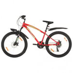 Mountainbike 21 växlar 26-tums däck 36 cm röd