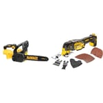 DEWALT DCM565N-XJ 18V XR Brushless 30cm Chainsaw & DCS355N-XJ Oscillating Multi-Tool 18V Li-Ion Cordless Brushless Battery Powered, Large