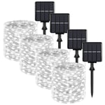 (22M 200LEDWhite 4PC)7m Solar Led Light Outdoor Festoon Led Lamppu Solar Garden Outdoor Fairy Garland String Joulukoristeet 4321pakkaus