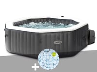 Kit spa gonflable Intex PureSpa Carbone octogonal Bulles et Jets 4 places + 5 kg de sel