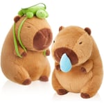 2 st söta Capybara plyschdjur Bedårande 9'' Capybara plysch Cartoon Mjuk brun Capybara